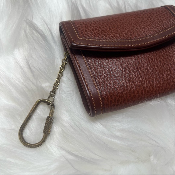 Coach Vintage Multi Functional Key Holder Coin Change Purse Brown Tan Full Grain - Picture 2 of 9